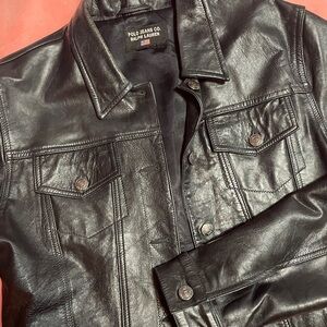 Polo Ralph Lauren ‘Black Label’ Leather VINTAGE Jacket. 
Jean Jacket Style.